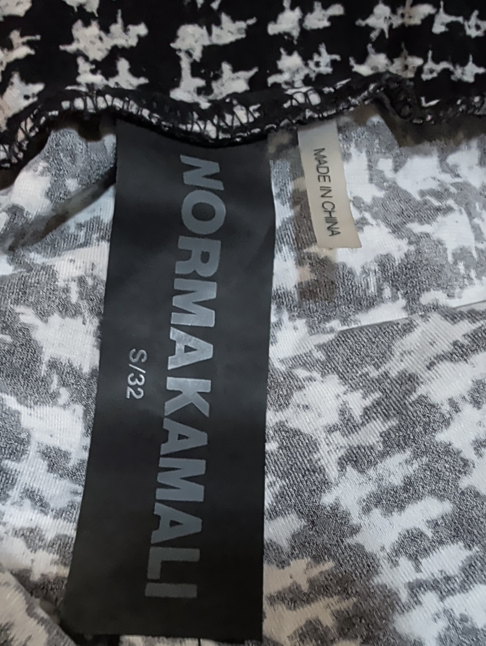 Norma Kamali Black and White Houndstooth Track Trousers - Picture 4 of 6